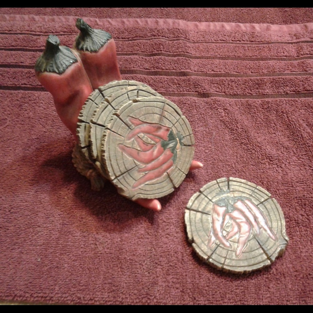 Red Pepper Coaster Set